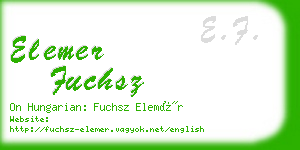 elemer fuchsz business card